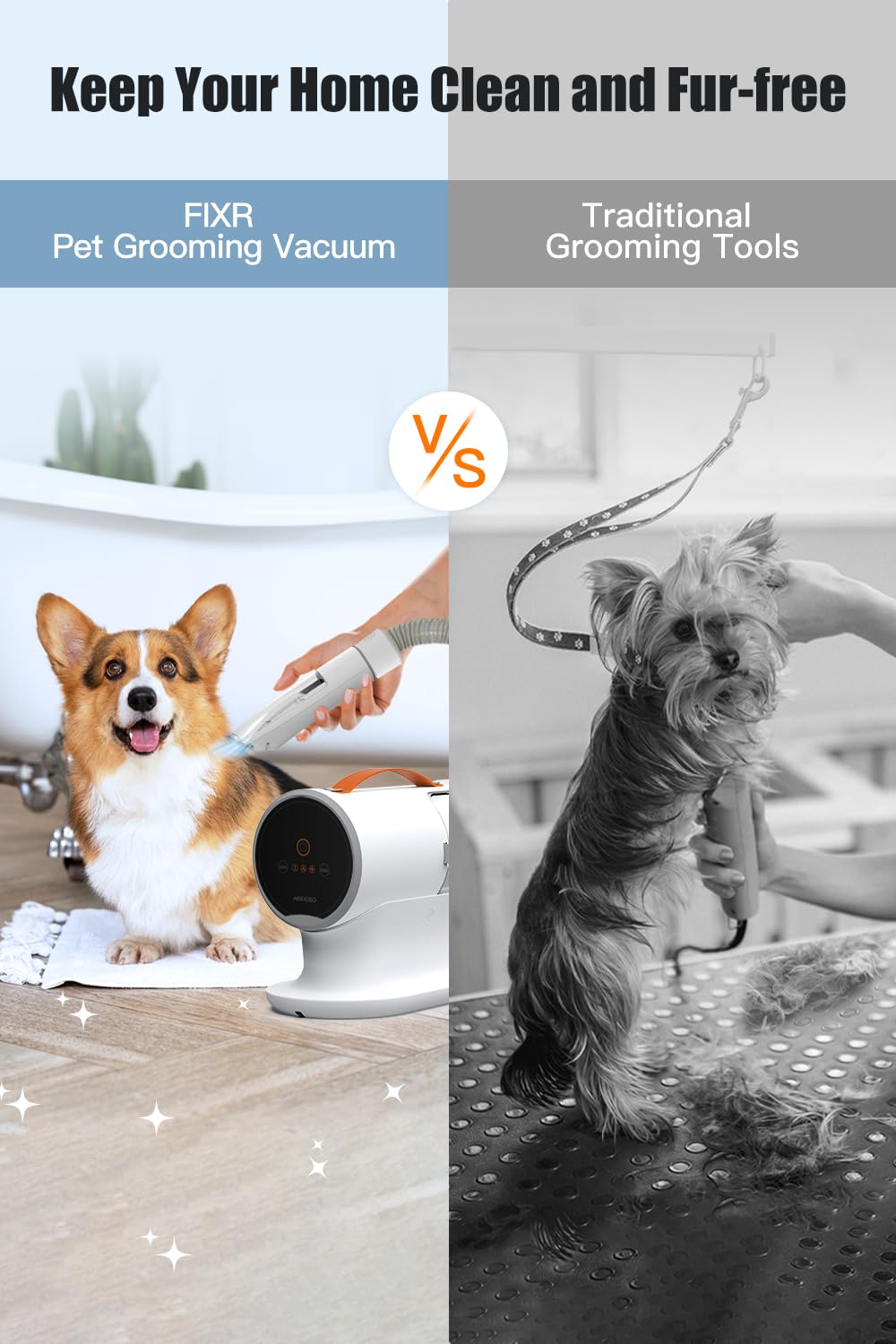 Dog Vacuum for Shedding Grooming, 12000pa Suction Dog Hair Vacuum