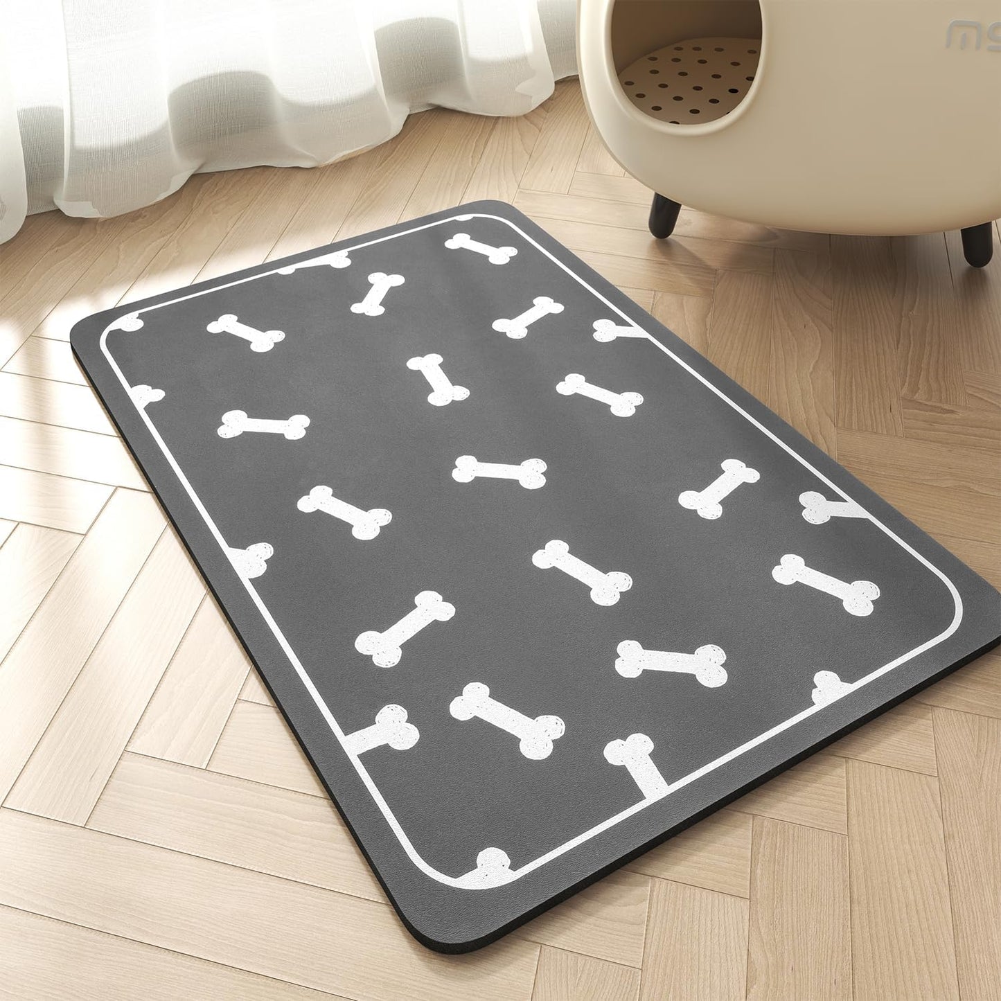 Pet Feeding Mat-Absorbent Dog Mat for Food and Water Bowl