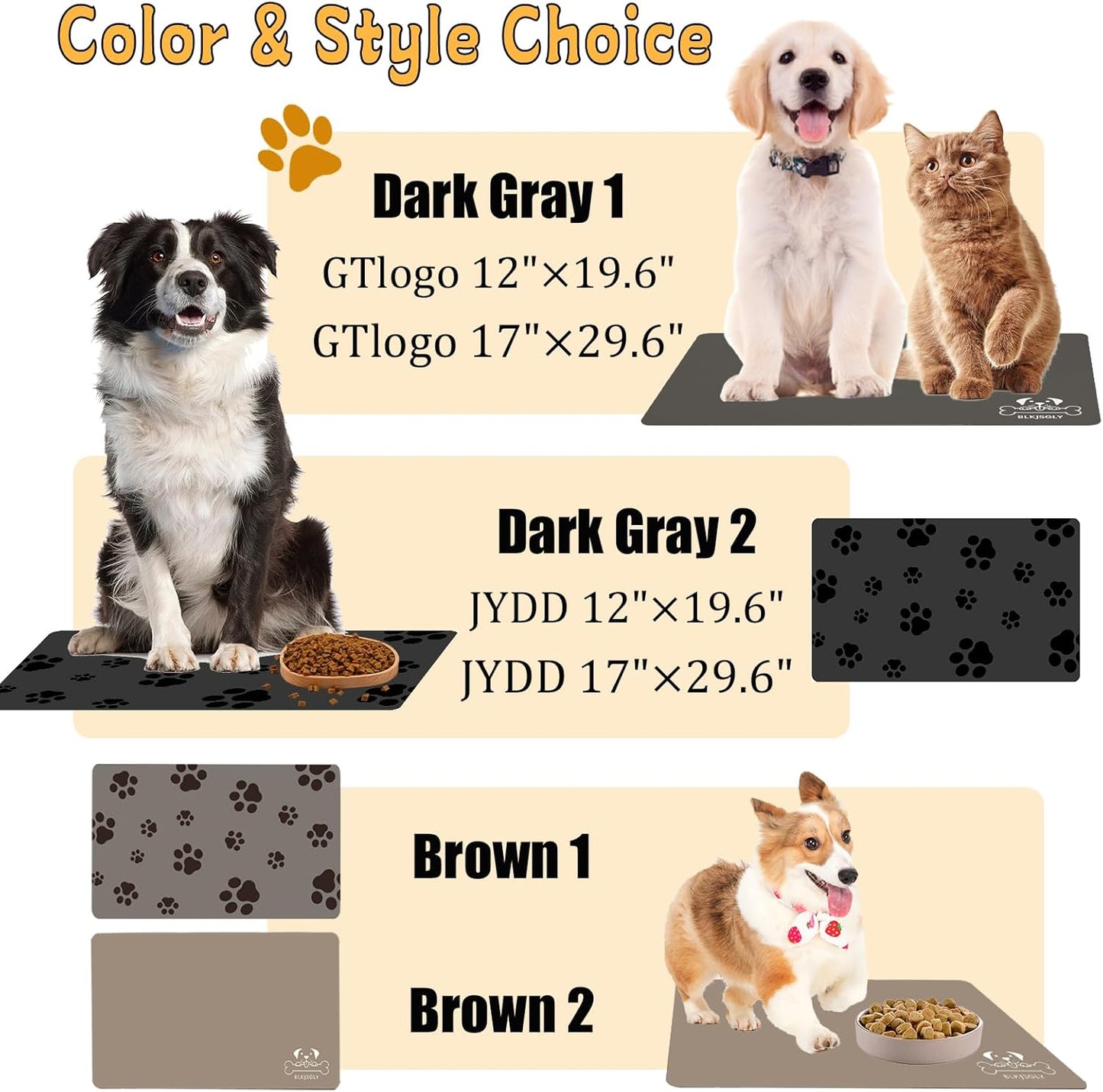 18"×30" Dog Food Mat-Absorbent Dog Mat for Food and Water