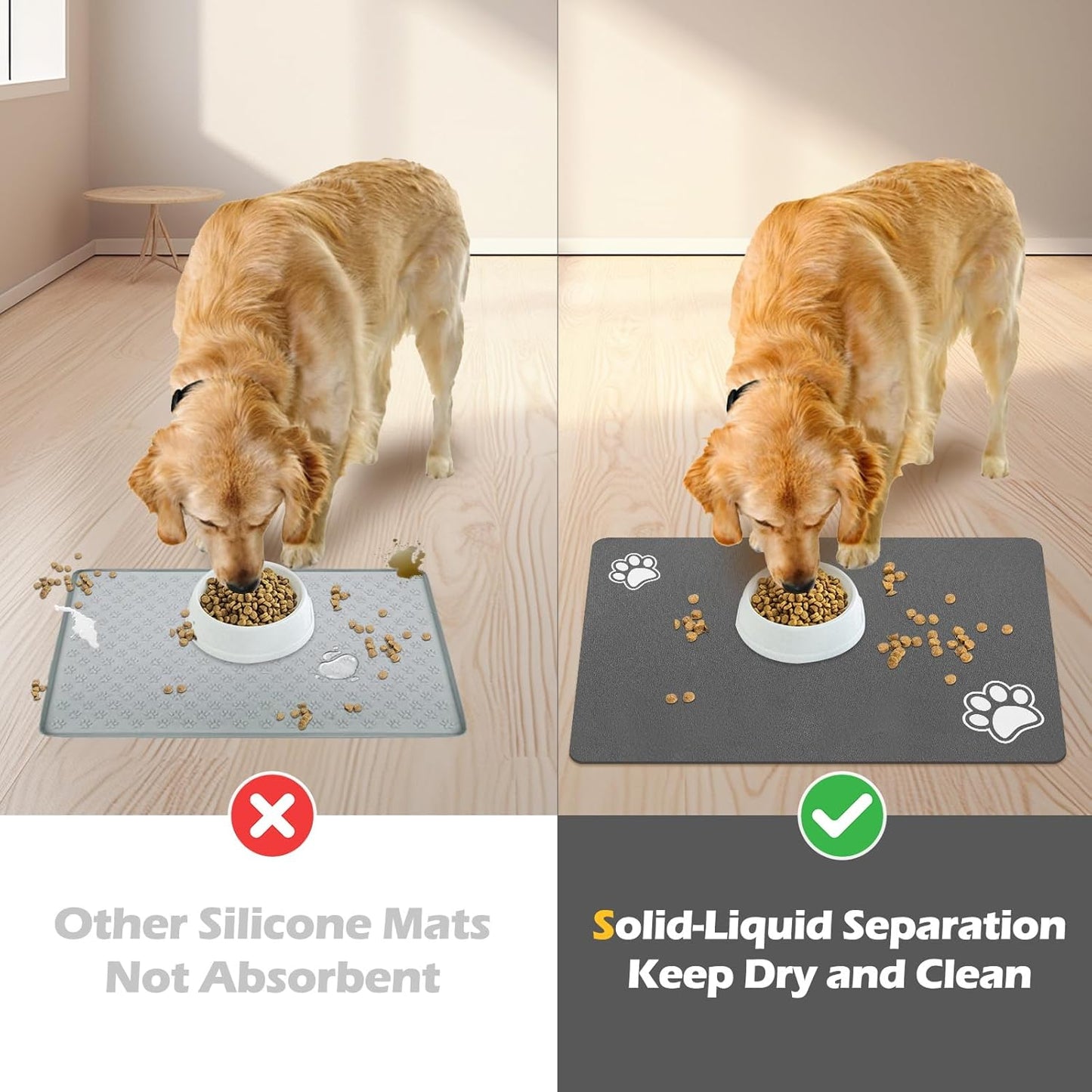 Pet Feeding Mat-Absorbent Dog Mat for Food and Water Bowl-Dog Accessories Pet Supplies