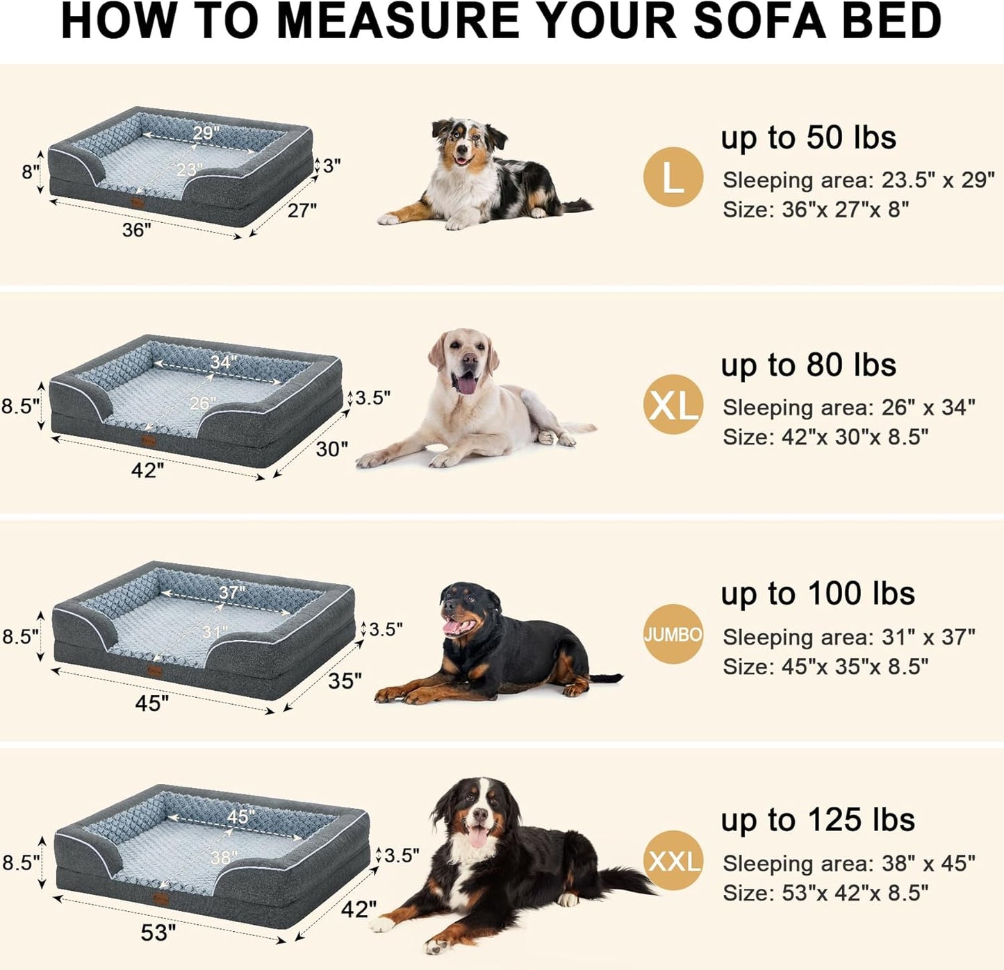 Memory Foam XL Dog Bed with Bolsters