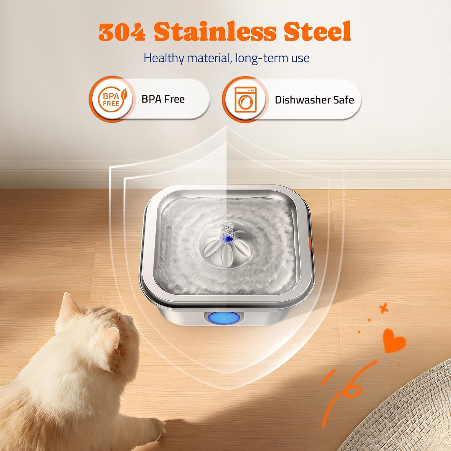 Cat Water Fountain Stainless Steel