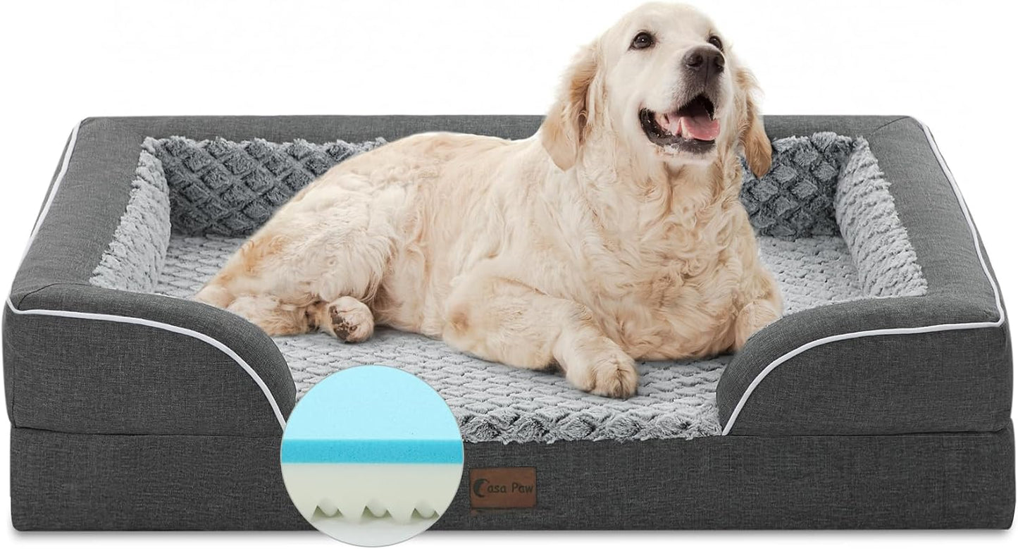 Memory Foam XL Dog Bed with Bolsters