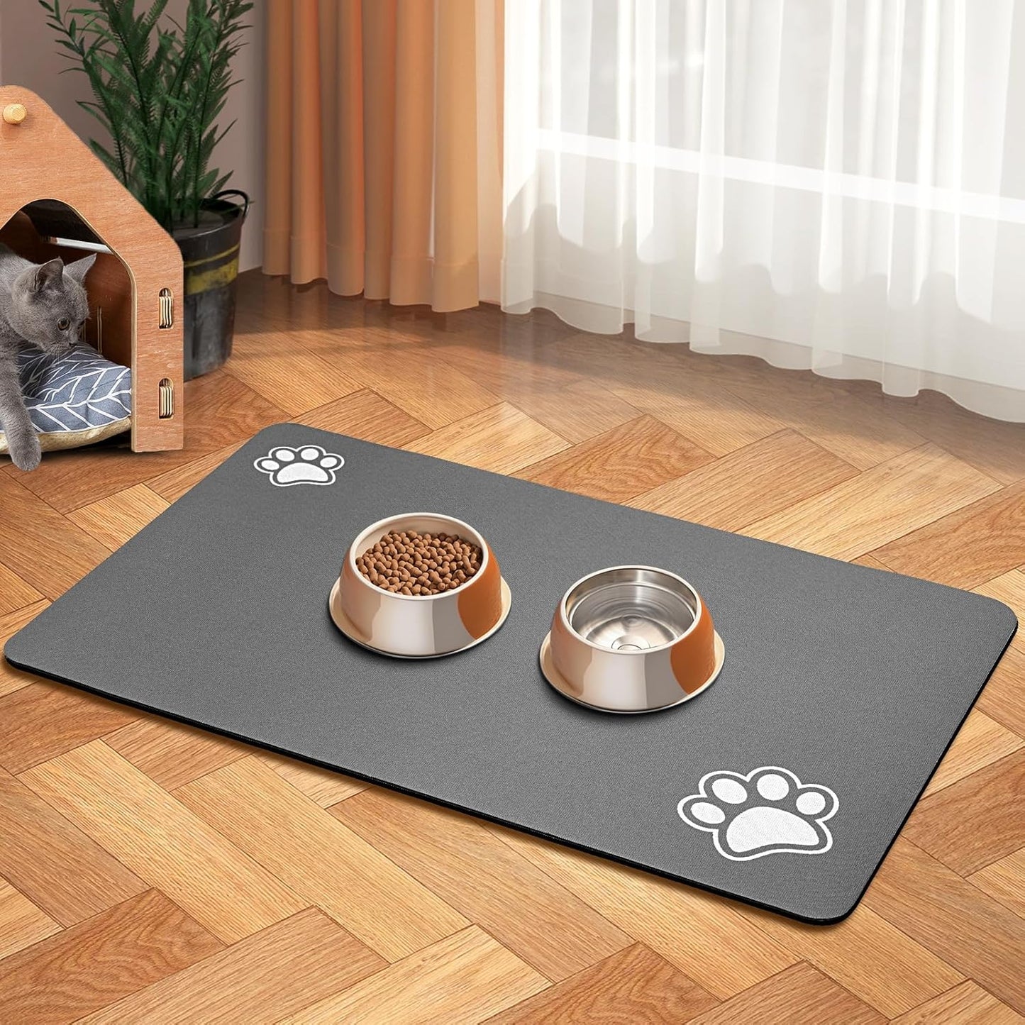 Pet Feeding Mat-Absorbent Dog Mat for Food and Water Bowl-Dog Accessories Pet Supplies