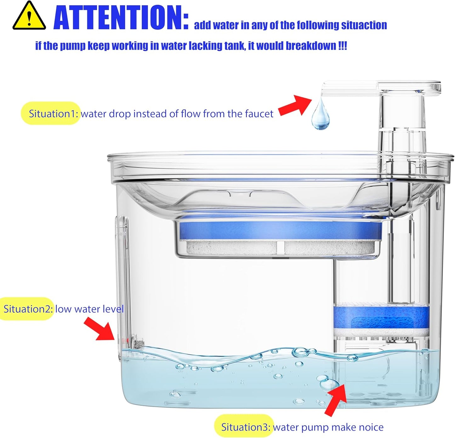 Cat Water Fountain, Stainless Steel Pet Water Fountain for Cats Inside, 3 Filters&Ultra-Quiet Pump