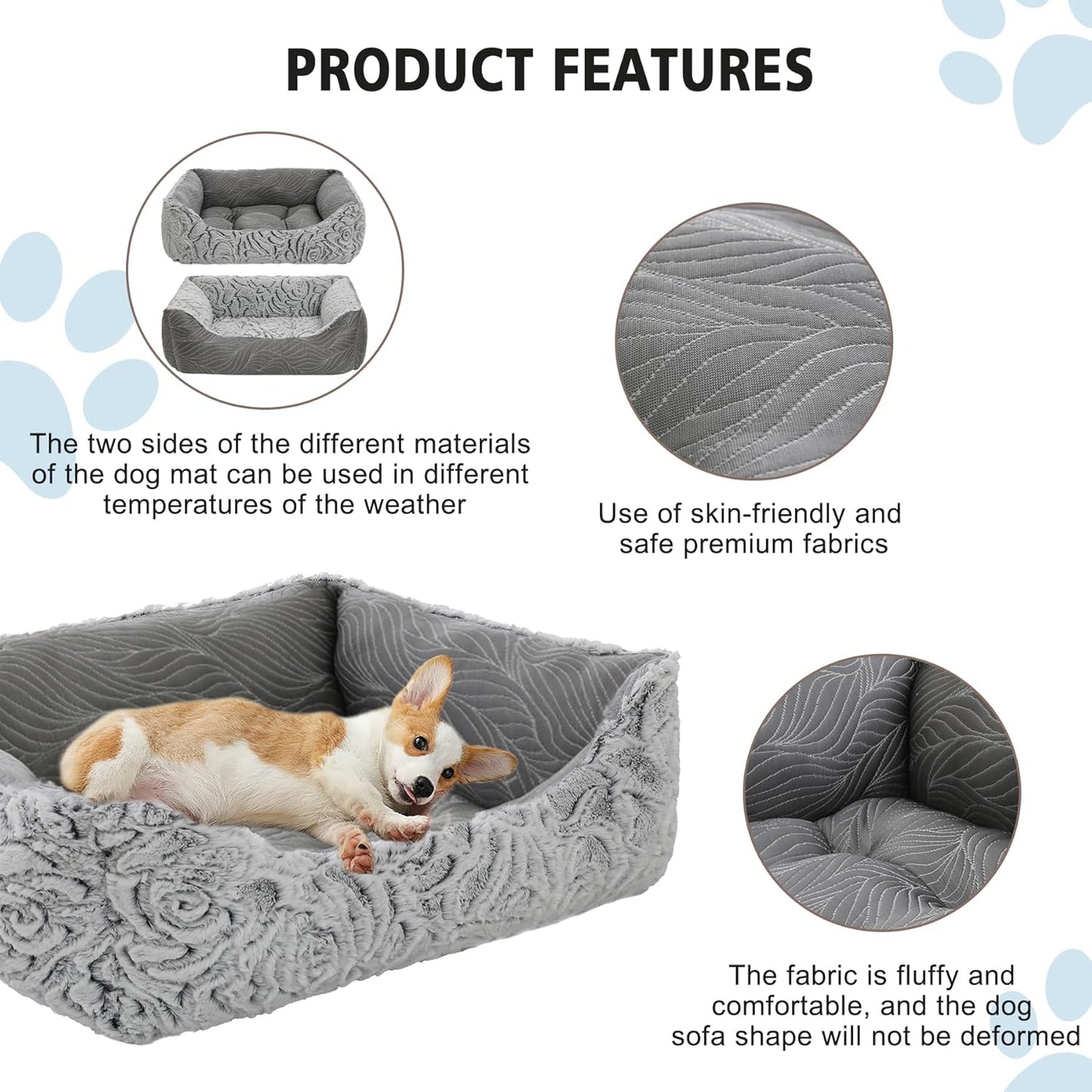 2 in 1 Dog Beds and Dog Cooling Bed for Large Medium Small Dogs